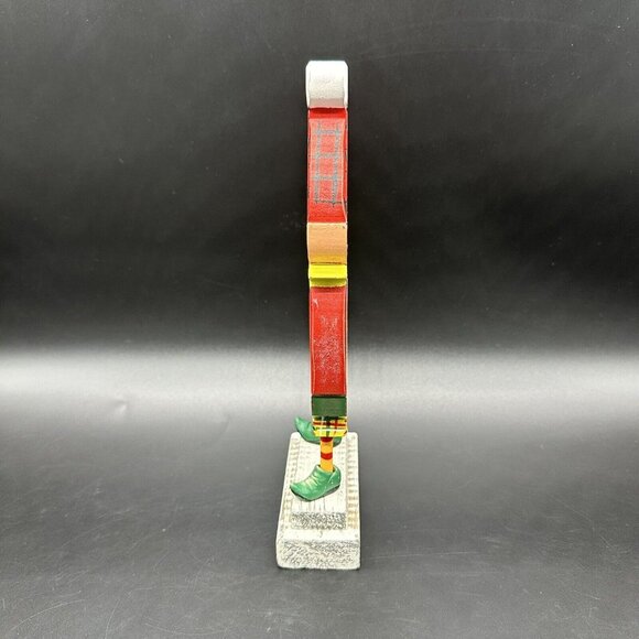 Christmas Elf Decoration Wood Figurine Laura Benge Freddy Wreath Pixie Kitsch - Picture 3 of 10